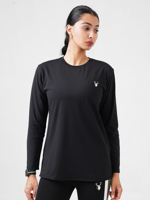 District Loose Fit Long Top in Black